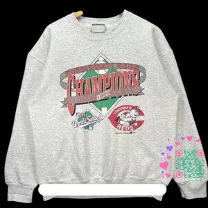 Vtg Cincinnati Reds Baseball Sweatshirt MLB 1990 World Series Shirt tee